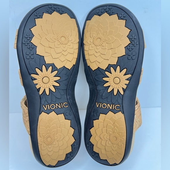 Vionic Women's Amber Adjustable Sandals Gold Cork Plantar Fasciitis Sz 6M NWOB - Picture 10 of 12